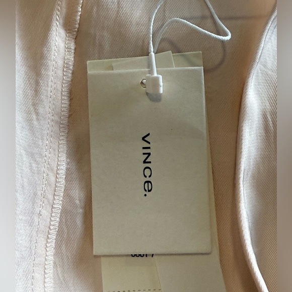 Vince NWT Women’s Twist Drape Long Sleeve Dress in Oat Blush, size 6 - Picture 11 of 14